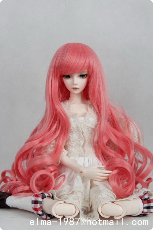 pink long wig for bjd-01.jpg